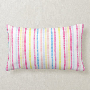 Preppy Pink Rainbow Seersucker Stripes Kussen
