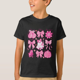 Preppy Pink Ribbon Halloween Ghost Borstkanker A T-shirt