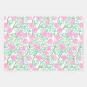 Preppy Pink Rose Garden Inpakpapier Vel (Voorkant)