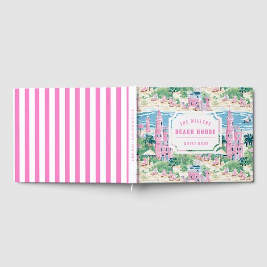 Preppy Pink Sand Castle | Beach House Gastenboek (Volledig)
