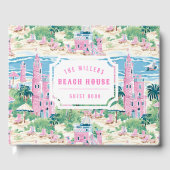 Preppy Pink Sand Castle | Beach House Gastenboek (Voorkant)