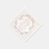 Preppy Pink Silly Goose Bow Floral Baby Shower Servet (Hoek)