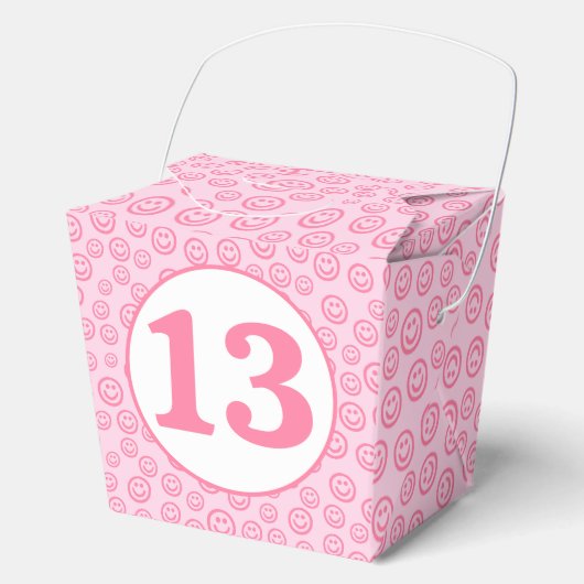 Preppy Pink Smile Face Bedankdoosjes (Voorkant)