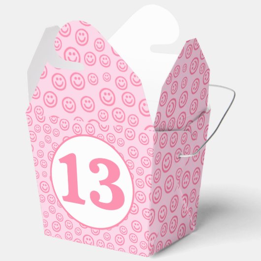 Preppy Pink Smile Face Bedankdoosjes (Open)