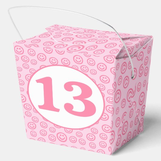 Preppy Pink Smile Face Bedankdoosjes (Achterkant)