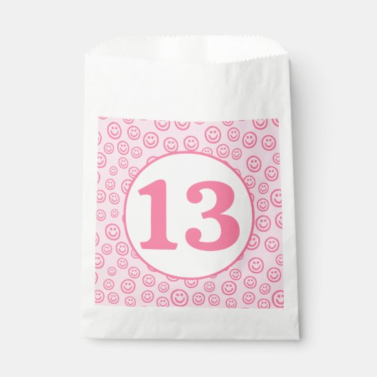 Preppy Pink Smile Face Bedankzakje (Voorkant)