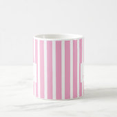 Preppy Pink Stripes & Bow Aangepaste naam Koffiemok (Center)