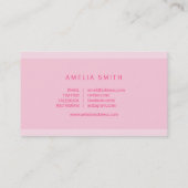 Preppy Pink Stripes Script Blogger Social Media Visitekaartje (Achterkant)