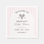 Preppy Pink Tennis Country Club Baby shower Servet (Voorkant)