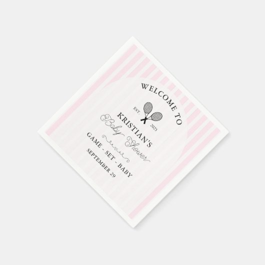Preppy Pink Tennis Country Club Baby shower Servet (Hoek)