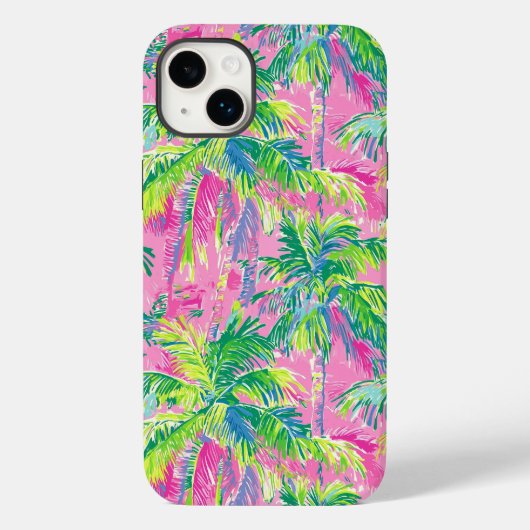 Preppy Pink Tropical Case-Mate iPhone Case (Achterkant)
