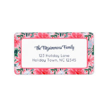 Preppy Pink Tropical Christmas Floral 