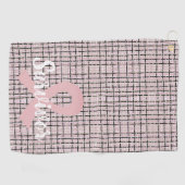 Preppy Pink Tweed Breast Cancer Survivor Golfhanddoek (Horizontaal)
