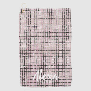 Preppy Pink Tweed Custom Golfhanddoek