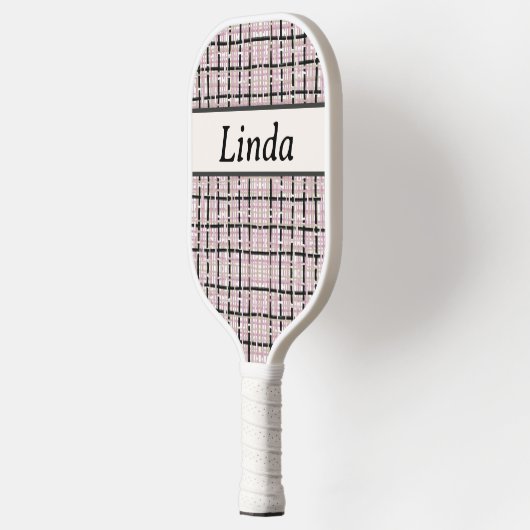 Preppy Pink Tweed Monogram Pickleball Paddle (Links)
