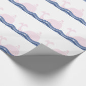 Preppy Pink Whale Cadeaupapier (Hoek)