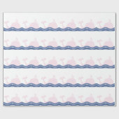 Preppy Pink Whale Cadeaupapier (Vlak)