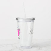 Preppy Pink Whale gepersonaliseerd Acryl Drinkbeker (Links)