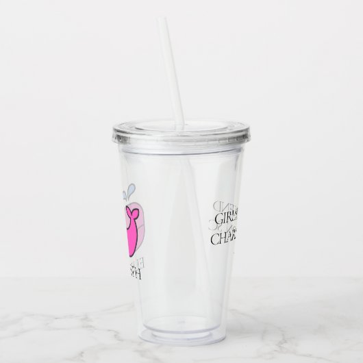 Preppy Pink Whale gepersonaliseerd Acryl Drinkbeker (Links)