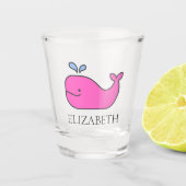 Preppy Pink Whale gepersonaliseerd Shot Glas (Voorkant)