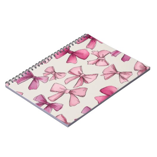 Preppy Pink Whimsical Bow Notitieboek (Linkerzijde)