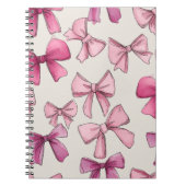 Preppy Pink Whimsical Bow Notitieboek (Voorkant)