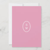 Preppy Pioenroze Chic Monogram Bruiloftsmenu kaart (Achterkant)