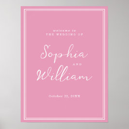 Preppy Pioenroze Chic Trouw Welkomstbord Poster