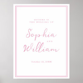 Preppy Pioenroze Chic Trouw Welkomstbord Poster