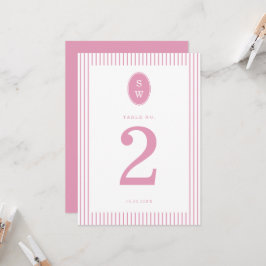 Preppy Pioenroze Chic Trouwtafel Nummerkaart Kaart