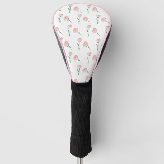 Preppy Pioenrozen Dames Golfheadcover (Voorkant)