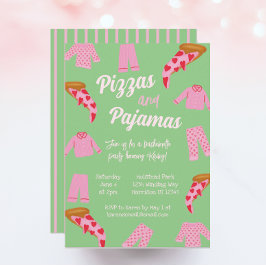 Preppy Pizza en Pyjama Meidenavond Kaart