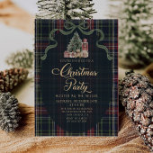 Preppy Plaid Christmas Party Invitation Kaart