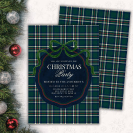 Preppy Plaid Christmas Party Old Money  Kaart