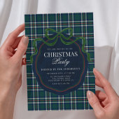 Preppy Plaid Christmas Party Old Money Kaart