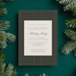 Preppy Plaid Festive Christmas Holiday Party  Kaart