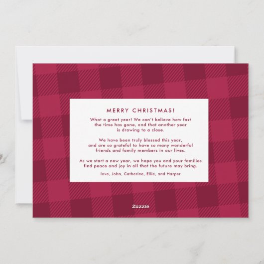 Preppy Plaid Fotogalerij Kerst Kaart (Achterkant)