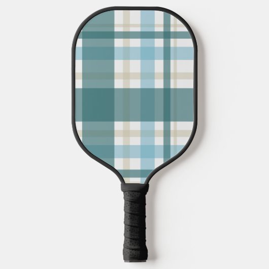 Preppy Plaid – Kustgroen Pickleball Paddle (Voorkant)
