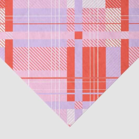 Preppy Plaid - Roze, Rood & Lavendel Tissuepapier (Detail)