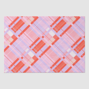  Preppy Plaid - Roze, Rood & Lavendel Tissuepapier