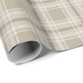Preppy Plaid Schots Tartan Zacht Neutraal Cadeaupapier (Rol Hoek)