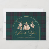 Preppy Plaid Teddybeer Babyshower Bedankkaart (Voorkant)