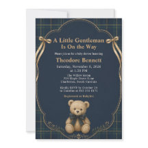 Preppy Plaid Teddybeer Babyshower