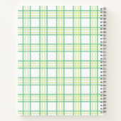 Preppy Plaid Varsity Monogram Groen Lime Notitieboek (Achterkant)