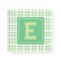 Preppy Plaid Varsity Monogram Groene Lime Vierkant
