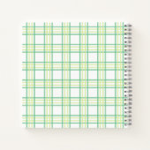 Preppy Plaid Varsity Monogram Groene Lime Vierkant Notitieboek (Achterkant)