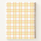 Preppy Plaid Varsity Monogram Orange Yellow Notitieboek (Achterkant)