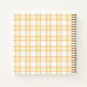 Preppy Plaid Varsity Monogram Orange Yellow Square Notitieboek (Achterkant)