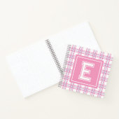 Preppy Plaid Varsity Monogram Pink Purple Square Notitieboek (Binnen)