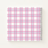 Preppy Plaid Varsity Monogram Pink Purple Square Notitieboek (Achterkant)